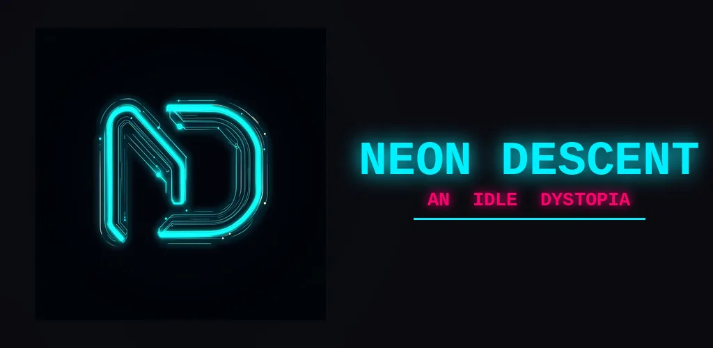 Neon Descent — cyberpunk idle game artwork