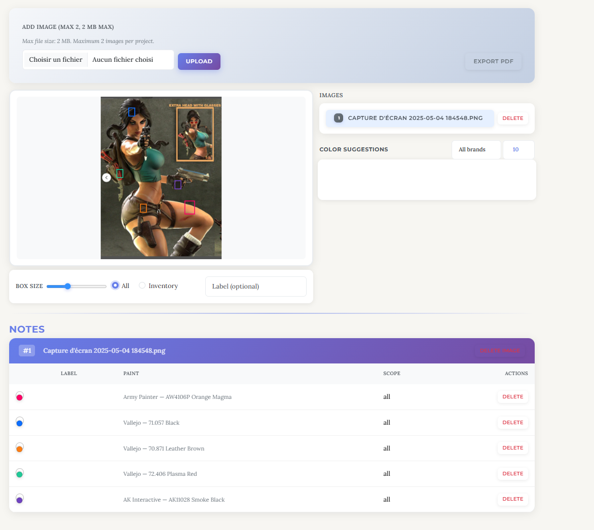 Project color matching from a photo